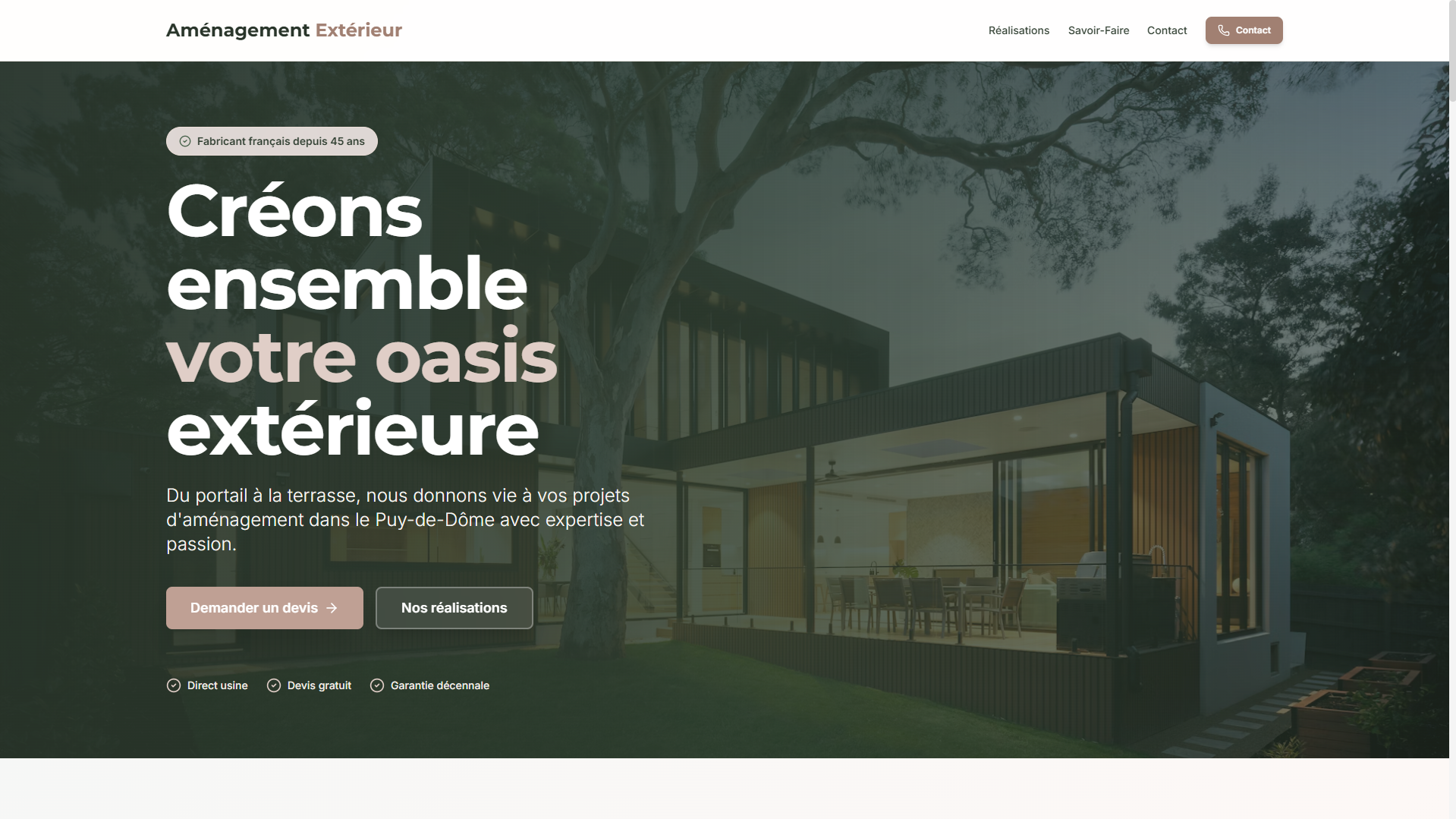 Aménagement Extérieur — Site vitrine responsive paysagiste