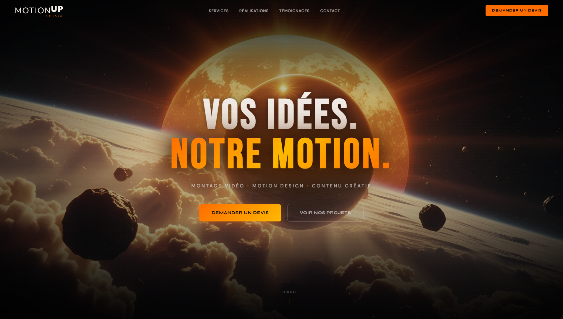 MotionUp — Site web agence de montage vidéo